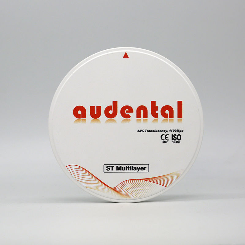 アウデントル 98 ST 歯科ジルコニアブロック 1100MPA 43% TRANSLUCENCY カラー A1,A2,A3
