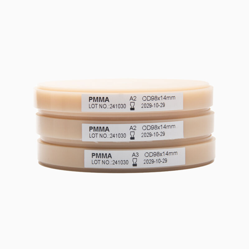 歯科研究所の磨き材 ピンク-A2 完全歯科用 PMMAブロック 98mm/95mm サイズと形状