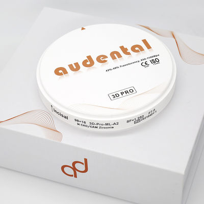 歯科用品 3Dジルコニアブロック強度 650-1100Mpa 98/95/92mm Audental 多層CAD CAMフレーシング材料